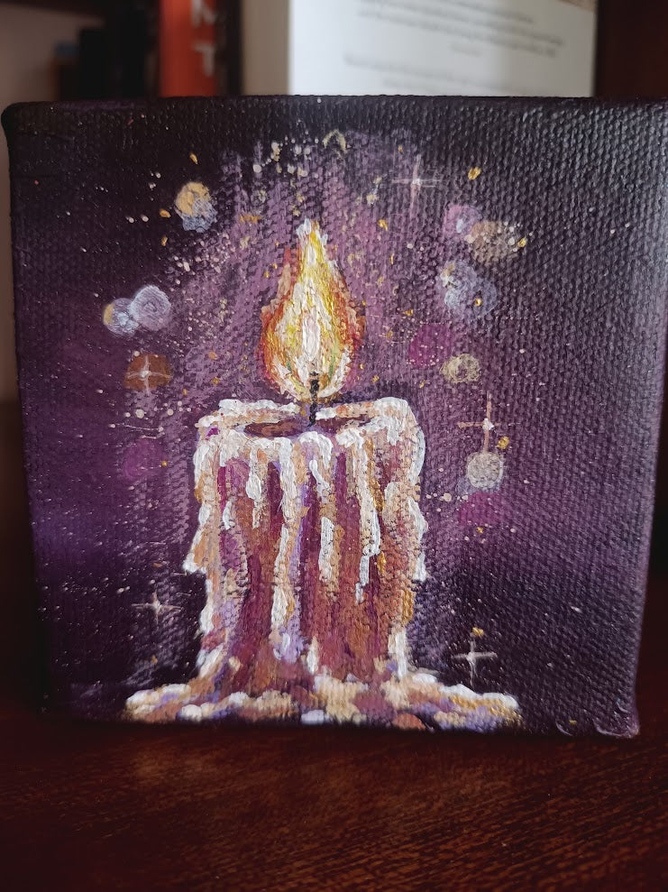 Miniature Candle Acrylic Paintings