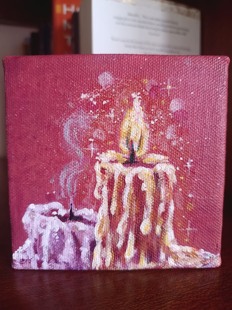 Miniature Candle Acrylic Paintings