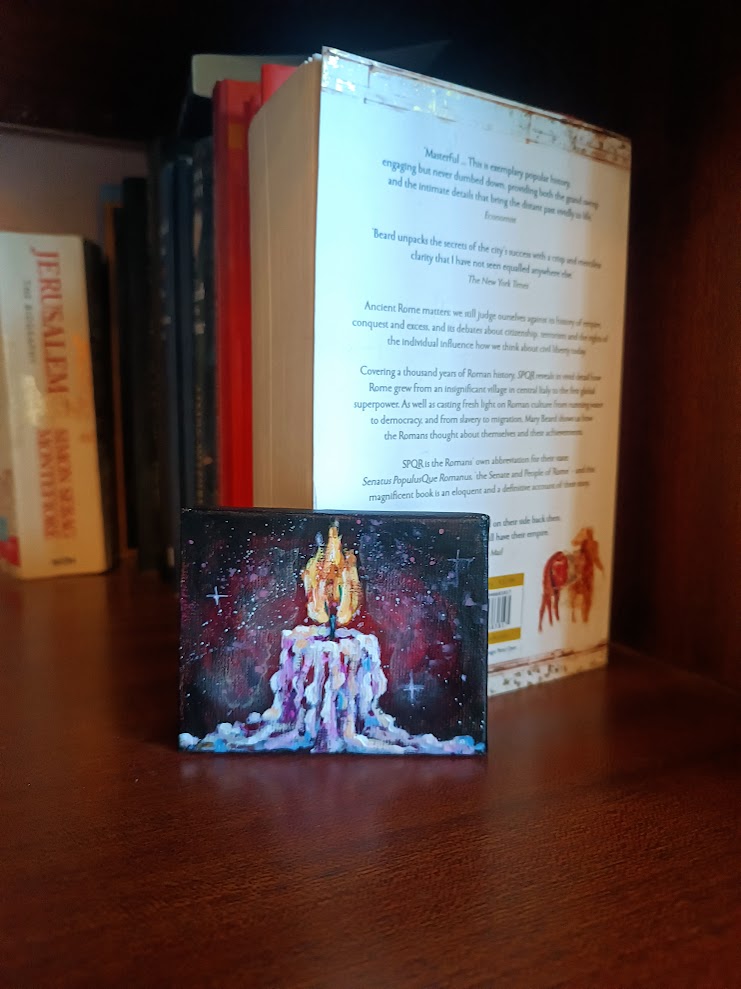 Mini Acrylic Painting- Confetti Candle
