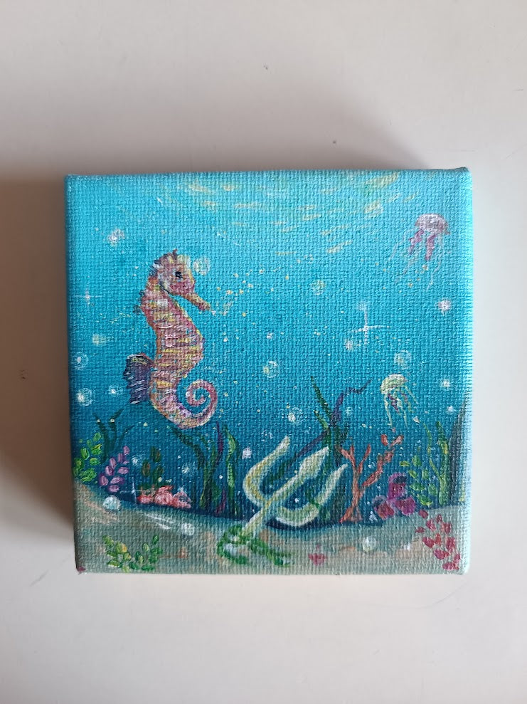 Mini Acrylic Painting- Saltwater Dreams 💙✨
