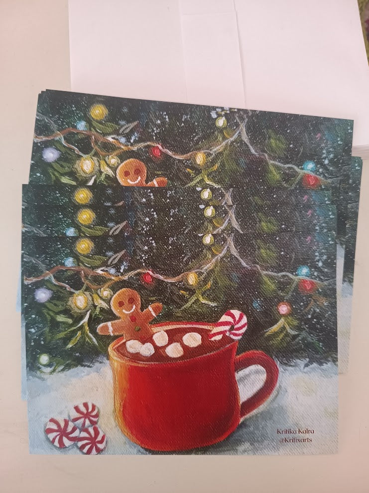 Art Postcard- Winter spiced Hot Chocolate