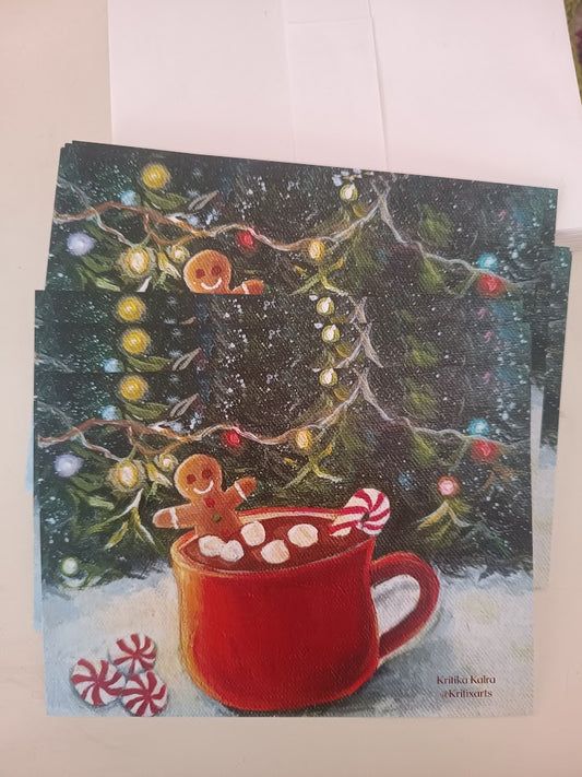 Art Postcard- Winter spiced Hot Chocolate