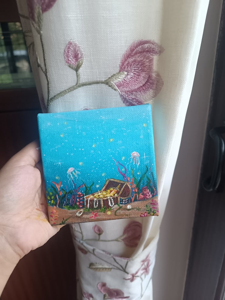 Mini Acrylic Painting- Saltwater Dreams 💙✨