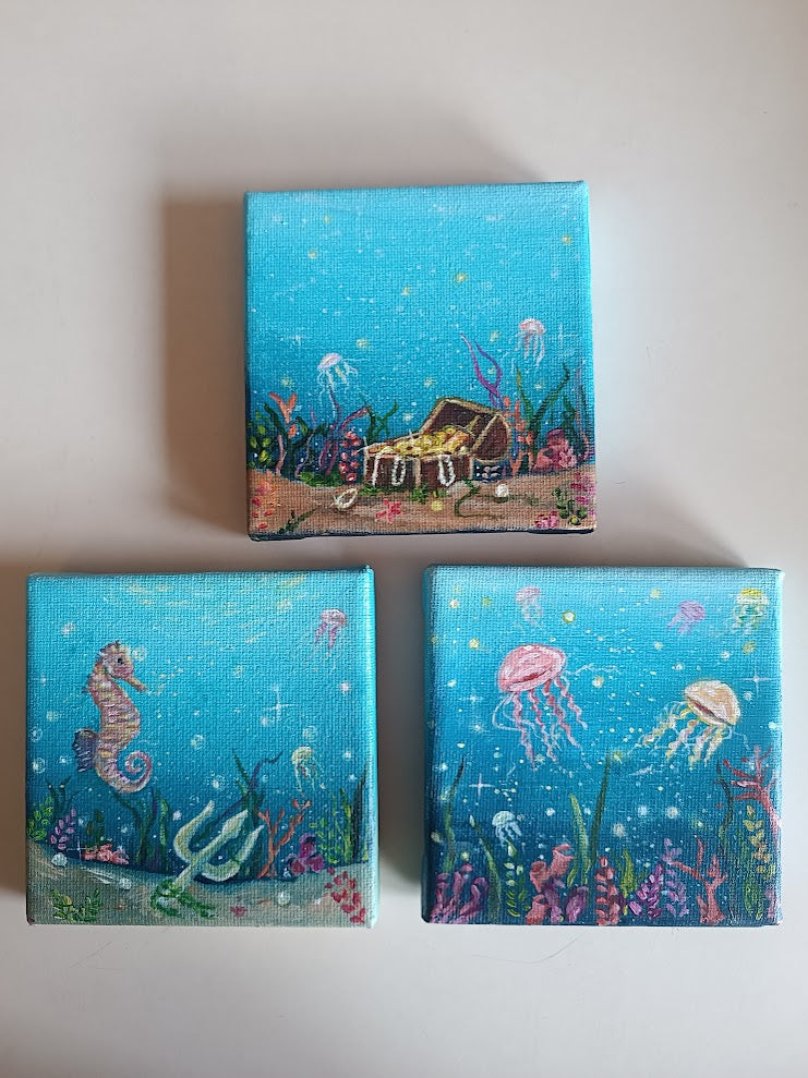 Mini Acrylic Painting- Saltwater Dreams 💙✨