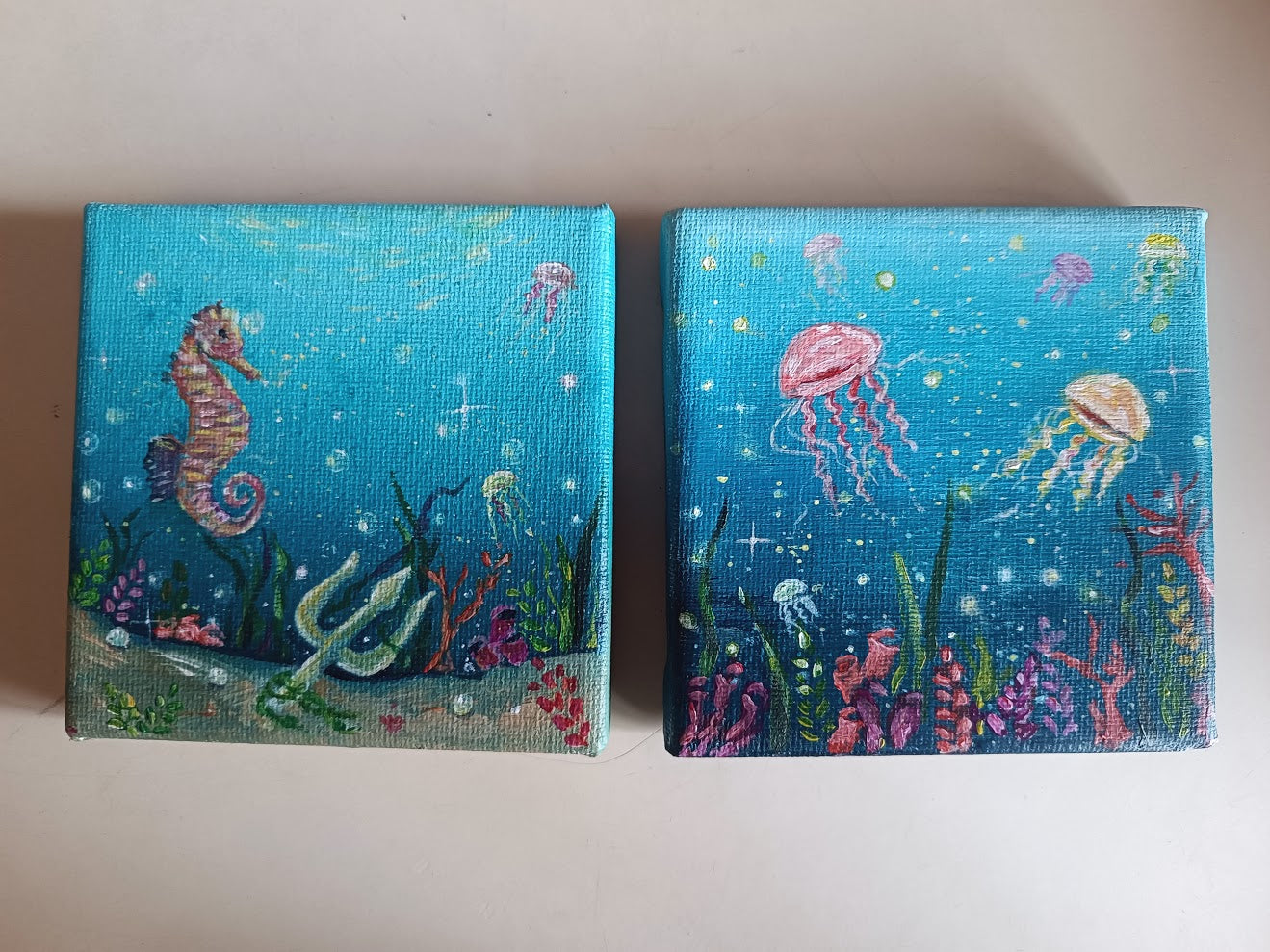Mini Acrylic Painting- Saltwater Dreams 💙✨