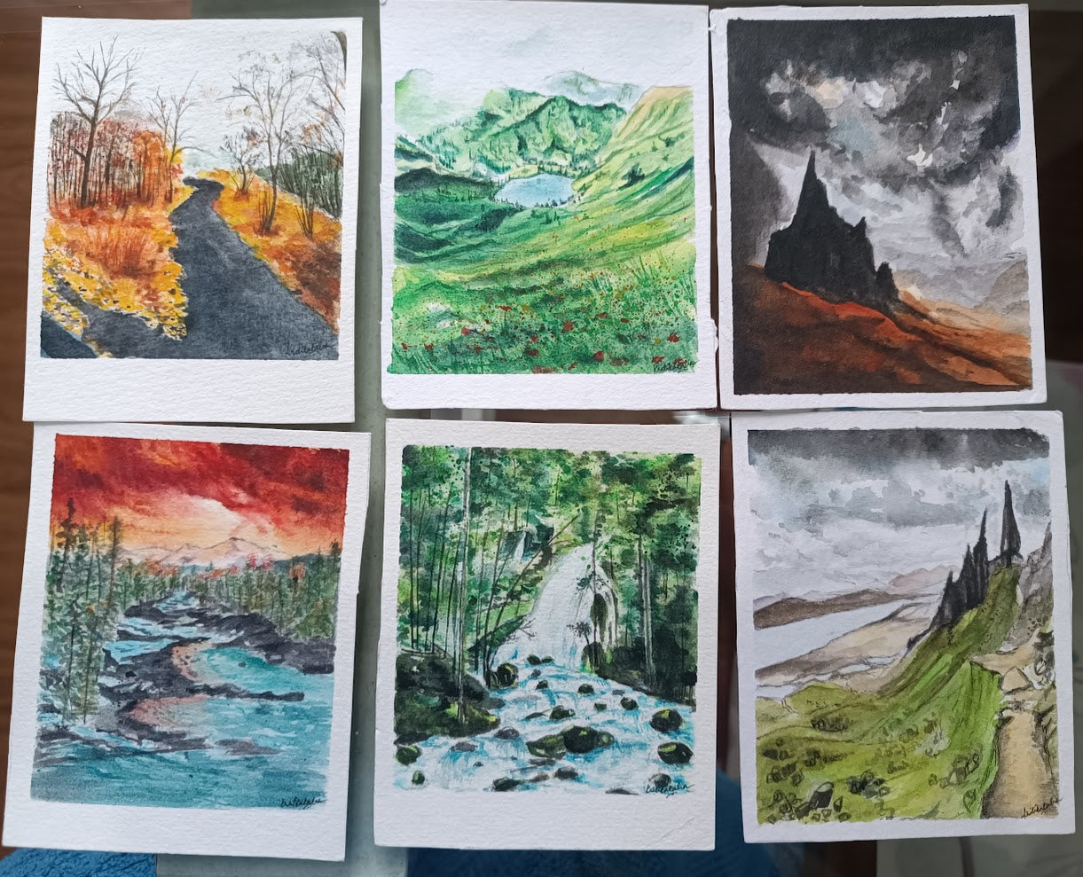 Watercolour Miniature Paintings- Landscapes